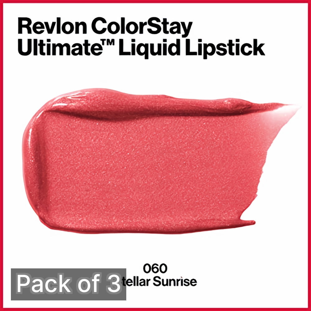 Revlon ColorStay Ultimate Liquid Lipstick, Stellar Sunrise (Pack of 3)