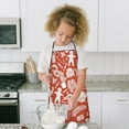thumbnail image 4 of Red Christmas Pattern Kids Aprons for Girls and Boys,Adjustable Neck Strap Toddler Aprons for Kids Cooking Baking, 4 of 7