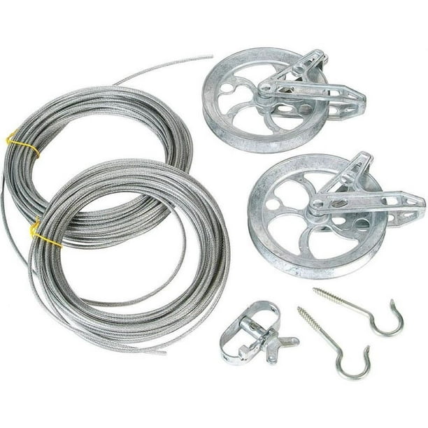 Lehman's Complete Clothesline Set, Stranded Metal Wire Clothes Line
