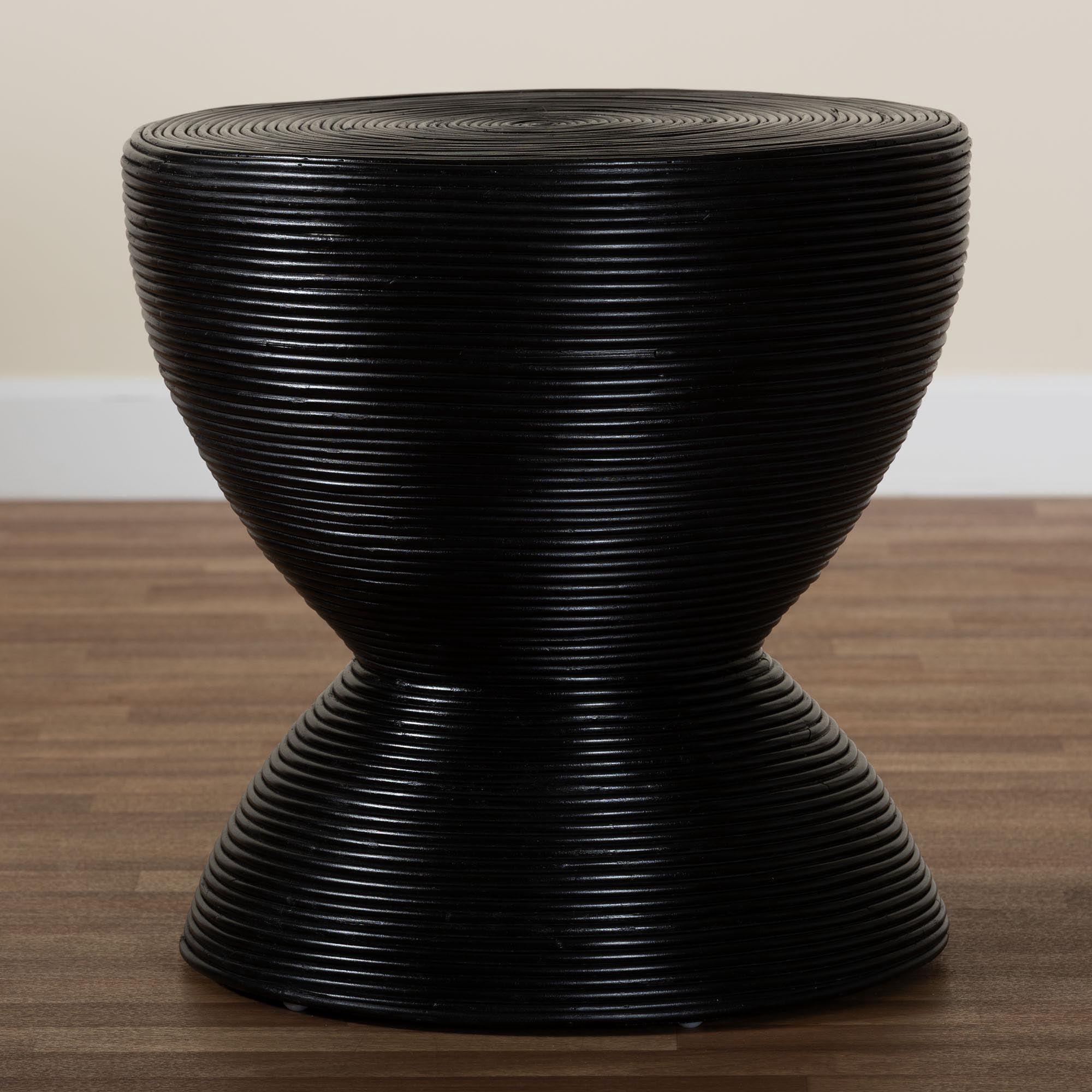 bali & pari Tokyo Boho Side Table, 22"W, Black