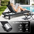 thumbnail image 6 of FHVIT Aluminum Chaise Lounge Chair Outdoor, Quick Assembly 4 Adjustable Backrest Patio Lounge Chair for Outside Poolside Beach Lawn Black, 6 of 9
