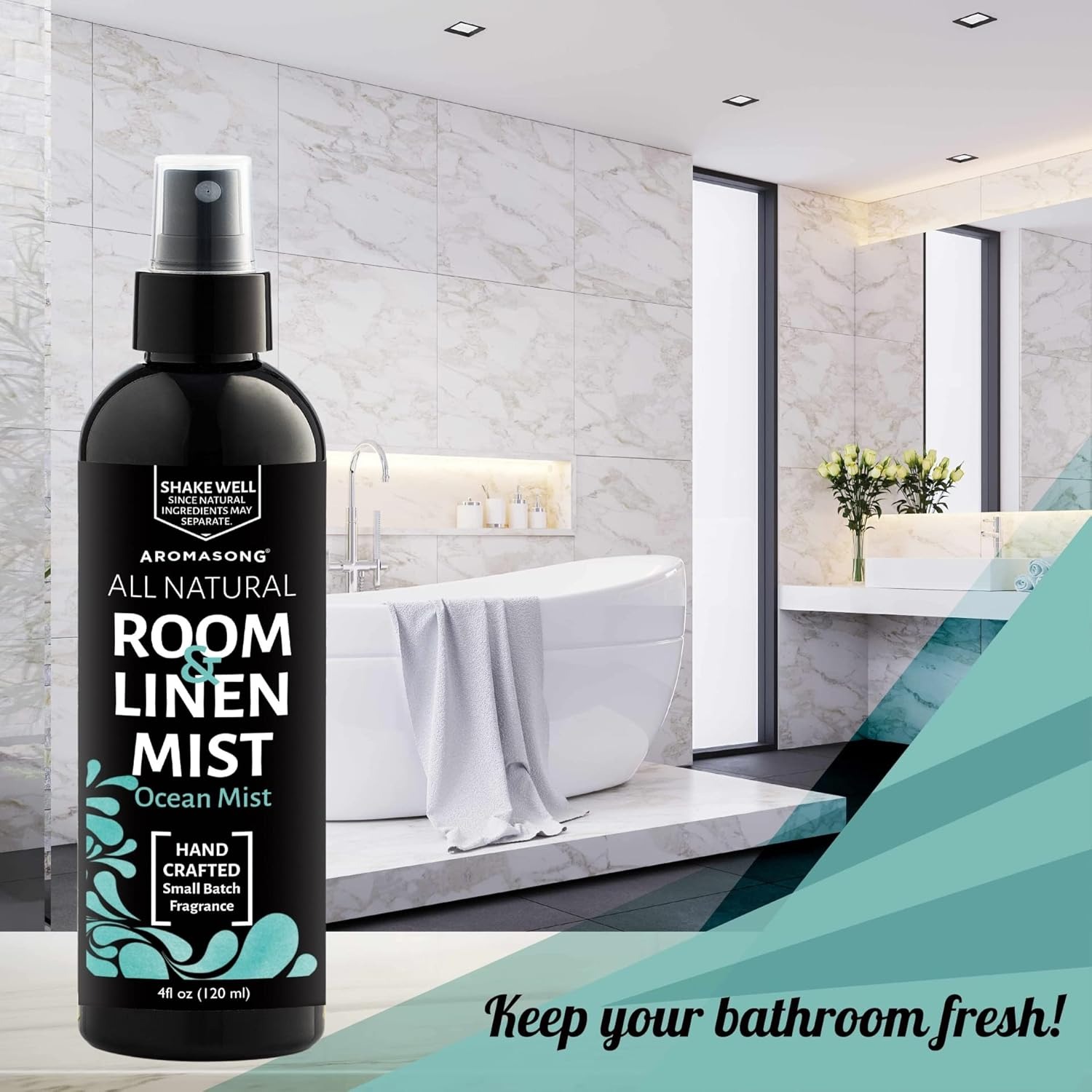 Aromasong All Natural Room & Linen Spray For Pillows And Sheets- Holiday Gift Pack Of Lavender, Green Tea, And Eucalyptus Included - Bed Spray Air Freshener Natural Essential Oil Spray For Sleeping