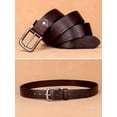 thumbnail image 5 of Catelles Men's Leather Belt Brown Crocodile Pattern Alloy Pin Buckle Fashionable and Durable&For waist 44 in Width 1.5 in(3.8cm), 5 of 10