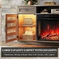 thumbnail image 6 of PLAUIN 70" Farmhouse Curved Fireplace TV Stand, LED Light Entertainment Center, 36" Electric Fireplace, 6 of 6