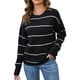 thumbnail image 1 of Gibobby Suéter de invierno para mujer, Suéter de cachemira 100 % lana sólida para mujer, cuello redondo, para otoño e invierno(Negro,G), 1 of 5