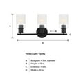 thumbnail image 5 of Designers Fountain Cedar Lane 3 Light Matte Black Bathroom Vanity Light Fixture, D236M-3B-MB, 5 of 5