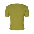thumbnail image 4 of Women Short Sleeve Square Neck T Shirts 2024 Summer Slim Fitted Ribbed Knit Basic Casual Tee Tops Athletic Wear Women Graphic T Shirts for Women Short Sleeve Active Wear Workout Tees Women Large Woman, 4 of 7