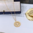 thumbnail image 4 of Collar retro de la suerte europeo y americano con diseño de nicho, joyería con sentido del sentido, colgante de acero de titanio y oro de 18 quilates con montura de ocho estrellas para mujer, 4 of 6