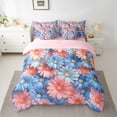 thumbnail image 2 of Homewish Pink Blue Daisy 7 Pieces Bedding Comforter Set,Cute Cartoon Floral Full Bedding Set,Kawaii Flower Fitted Sheet Flat Sheet For Girls Teens,Ultra Soft Home Decor Reversible, 2 of 8