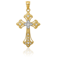 thumbnail image 5 of 14K Solid Yellow Gold Holy Cross Necklace Religious Chain Pendant Jesus Christ Charm, 5 of 12