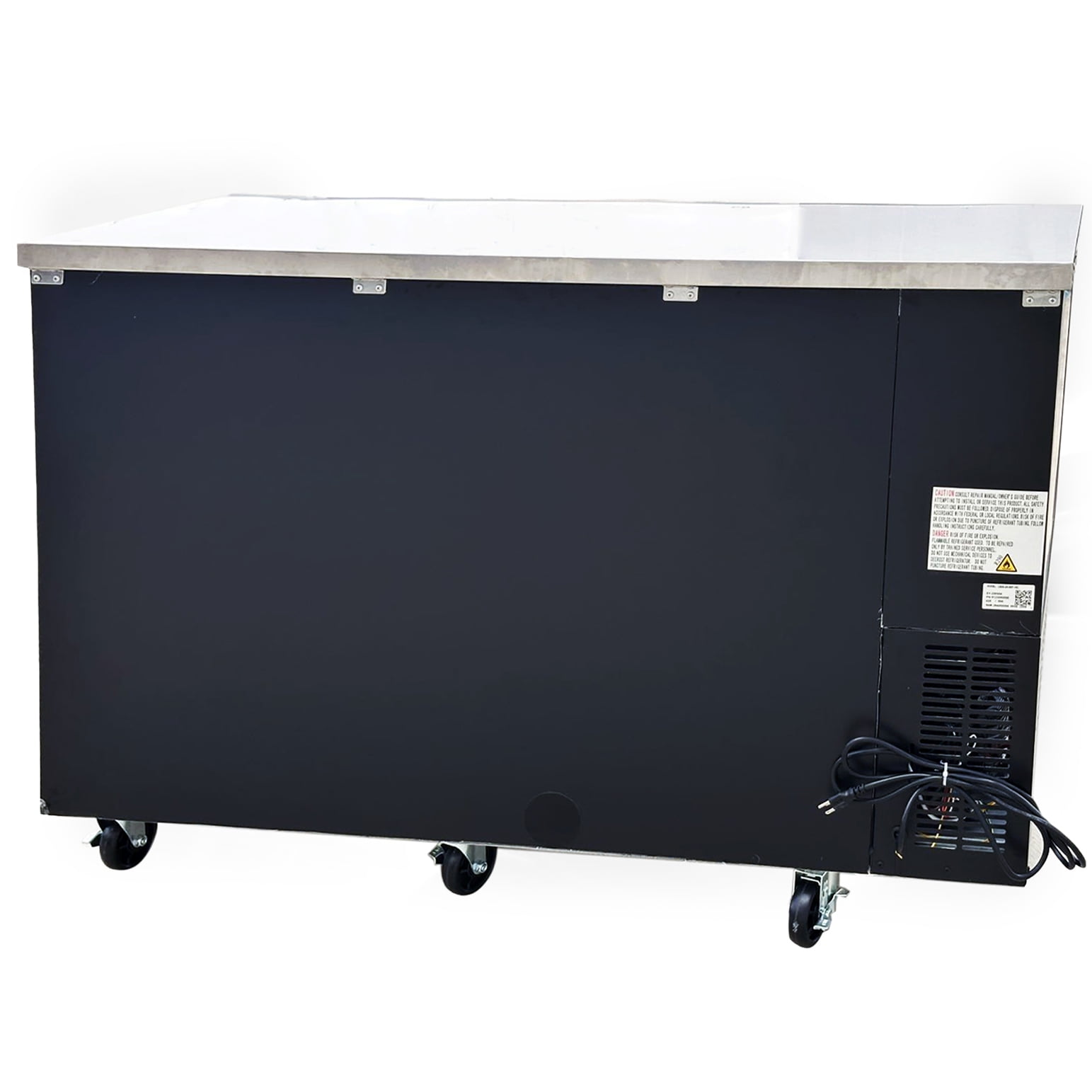 60" Commercial Back Bar Cooler, 16 Cu.Ft Solid Door Beverage Refrigerator with LED Lighting & Energy-Efficient R290 System