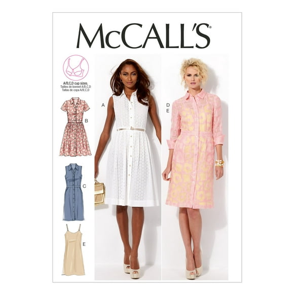 McCall Patterns M6696 Misses' Dresses and Slip Sewing Template, Size F5 (16-18-20-22-24)