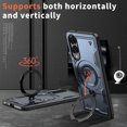 thumbnail image 3 of Dteck Magnetic for Samsung Galaxy S25 Edge Case with Kickstand, Shockproof TPU+PC Case Compatible with MagSafe Military Grade Ring Stand Heavy Duty Drop Rugged Cover for Galaxy S25 Edge,Blue, 3 of 6