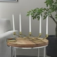 thumbnail image 2 of DecMode 5 Holder Gold Stainless Steel Metal Candelabra, 2 of 7