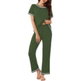 thumbnail image 2 of Naittoop Women's Pajama Sets Short Sleeve Pj Sets with Long Pants 2 Piece Lounge Sets Soft Summer Sleepwear, 2 of 5