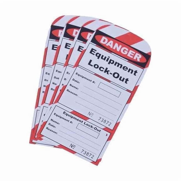 Replacement Lockout Tags, Paper, Red/White, PK25 70-1186