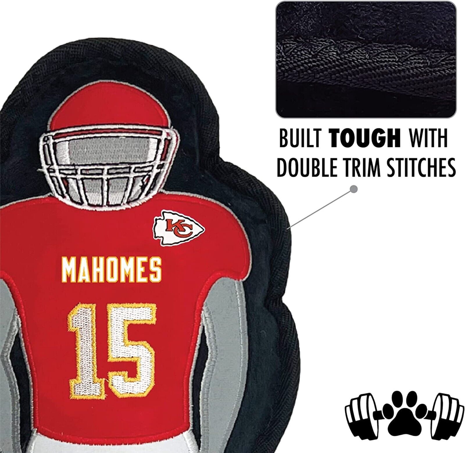 NFLPA Patrick Mahomes Athletes Player Pet Dog Toy Premium Quality with Built-in Squeaker