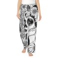 thumbnail image 1 of Balery Floral Sugar Skull Portrait Pantalones de pijama para mujer, pijamas ultraligeros, pantalones de estar por casa-XX-Large, 1 of 6
