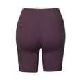 thumbnail image 3 of A2Y Women's Basic Solid Premium Cotton Mid Thigh High Rise Biker Bermuda Shorts Egg Plant S, 3 of 5