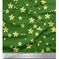 thumbnail image 1 of Soimoi Polyester Crepe Fabric Plumeria Floral Printed Fabric 1 Yard 52 Inch Wide, 1 of 3
