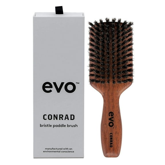 Evo Conrad Natural Bristle Paddle Brush – Professional Hair Detangling & Styling Tool