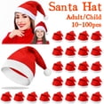 thumbnail image 2 of 10-100 piezas de tela no tejida sombreros de Papá Noel para Navidad para adultos y niños, gorros navideños, gorros, decoración para fiestas de Año Nuevo y festivales, 2 of 5