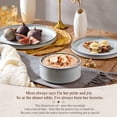 thumbnail image 6 of Vesteel 12-Piece Dinnerware Set, Ceramic Plates and Bowls Sets, Healthy Yixing Purple Clay Dishes Set, Elegant & Durable Tableware, Dishwasher & Microwave Safe - Moonlight White, 6 of 12
