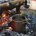 thumbnail image 5 of Camping Cookware 750ml Pot Water Mug Cup with Lid and Foldable Handle Portable Camping Cookware for Outdoor Enthusiasts Material 4.0in 4.3in, 5 of 7