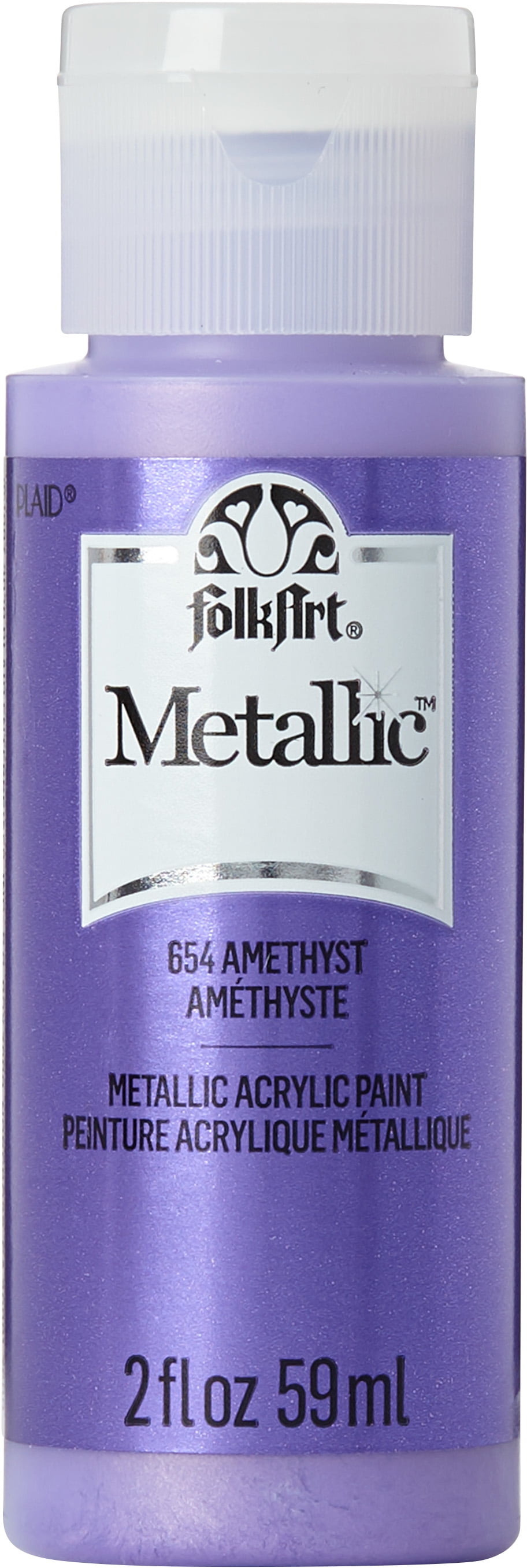 FolkArt Metallic Acrylic Craft Paint, Metallic Finish, Amethyst, 2 fl oz