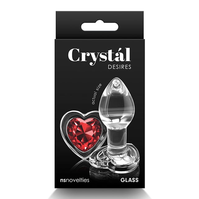 Crystal Desires Cœur en Verre Gemme Fessier Plug Petit - Rouge