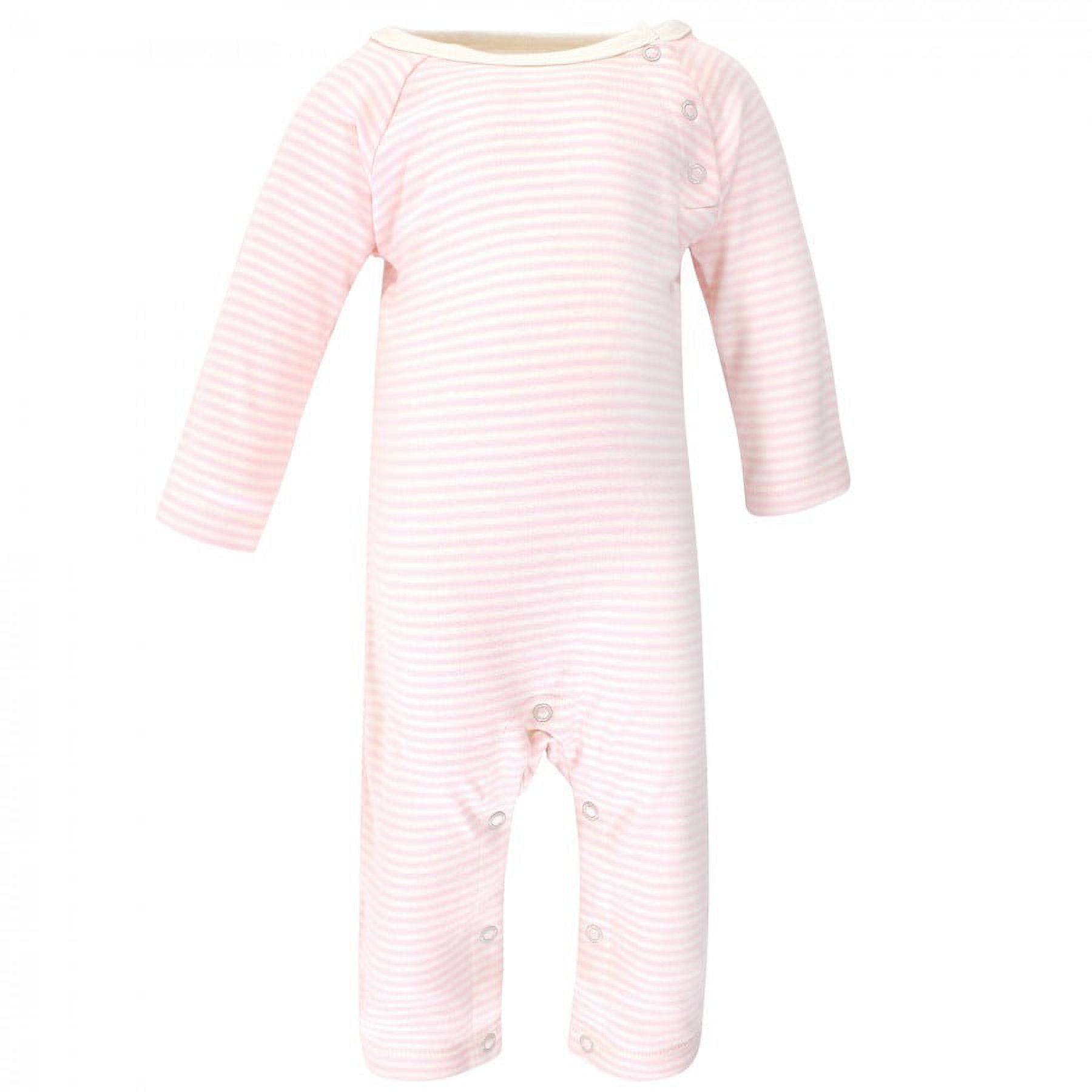 Touched by Nature Baby Girl Organic Cotton Coveralls 2pk, Girl Elephant, 9-12 Months