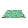 thumbnail image 2 of Ahgly Company Machine Washable Indoor Rectangle Abstract Turquoise Blue Contemporary Area Rugs, 2' x 5', 2 of 4