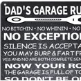 thumbnail image 2 of Funny Dad's Garage Rules Metal Tin Sign Wall Décor Garage Quote Sign for Home Garage Men Cave Decor, 2 of 4