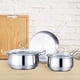 thumbnail image 2 of Cocina Inducción Cacerolas Y Sarten Acero Inoxidable 3pcs Plata, 2 of 4