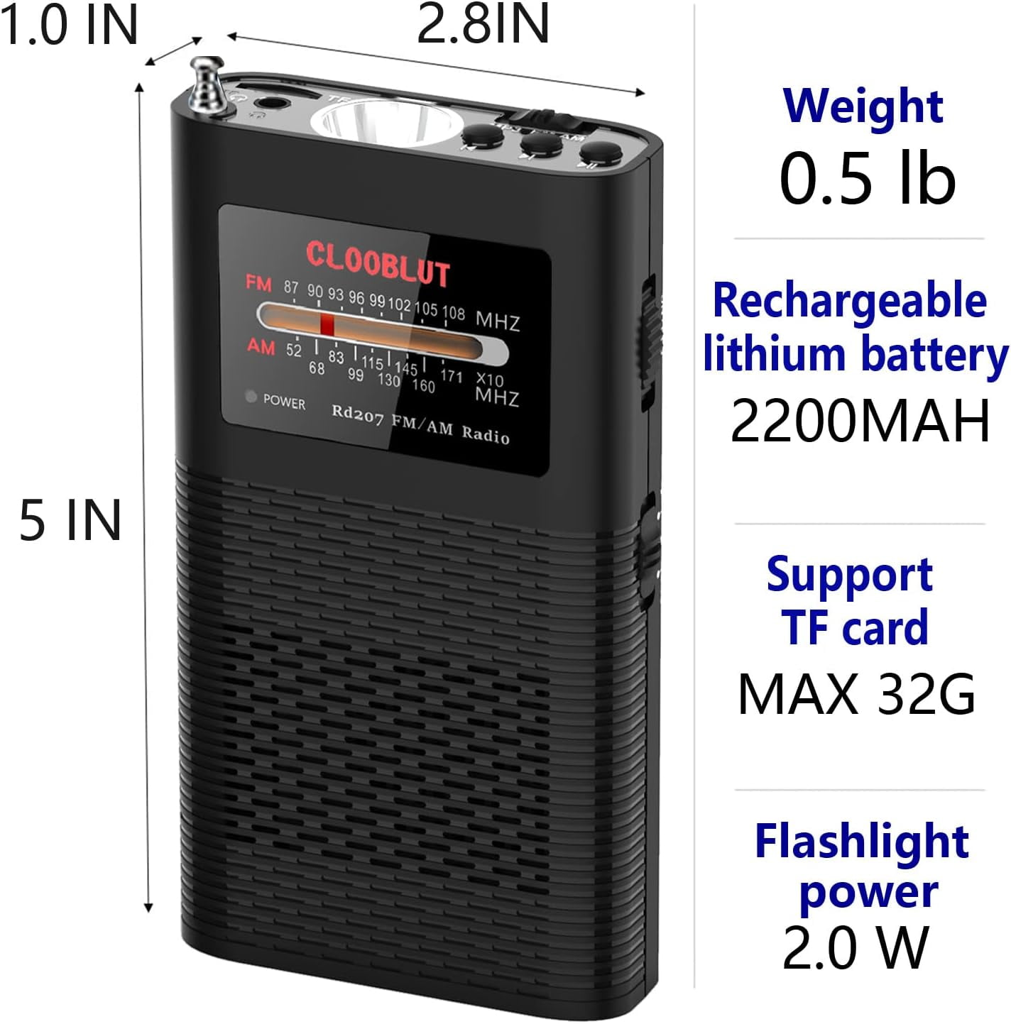 Emergency Radio, Portable AM/FM Radio with MP3 Player & Flashlight, Long-Lasting Rechargeable Battery with Excellent Reception for Power Outage, Camping, and Outdoor Adventures
