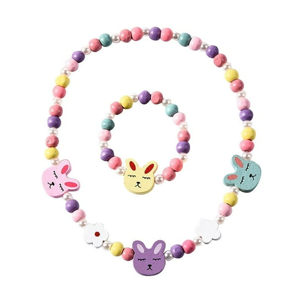 Juego de joyas de collar de pulsera con forma de animal colorido de dibujos animados con estilo creativo para niños (estilo 1)