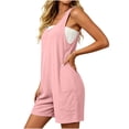 thumbnail image 6 of Women's Sleeveless Casual Romper, Loose Short Jumpsuit with Pockets, Summer Everyday Streetwear Wide Leg Jumpsuits S, 6 of 6