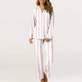 thumbnail image 4 of Plebaso Women's Pajama Set Striped Printed Long Sleeve Button down Shirt Sleepwear Pjs Outfits Loungewear, 4 of 7