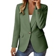 thumbnail image 4 of ClodeEU Women's Notched Lapel Open Front Lightweight Blazer,Casual Loose Office Suit Jacket Army Green,Women's Plus L, 4 of 7