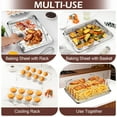 thumbnail image 6 of Vesteel 16 inch Air Fryer Basket Set, Stainless Steel Baking Pan with Rack and 36Pcs Meat Skewers for Baking, Roasting, and Healthy Cooking, Dishwasher Safe, 6 of 8
