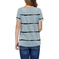 thumbnail image 2 of Sherrylily Girls Casual Short Sleeve T Shirts Button Tunic Tops Striped Loose Tee Blouse Size 4-15, 2 of 3