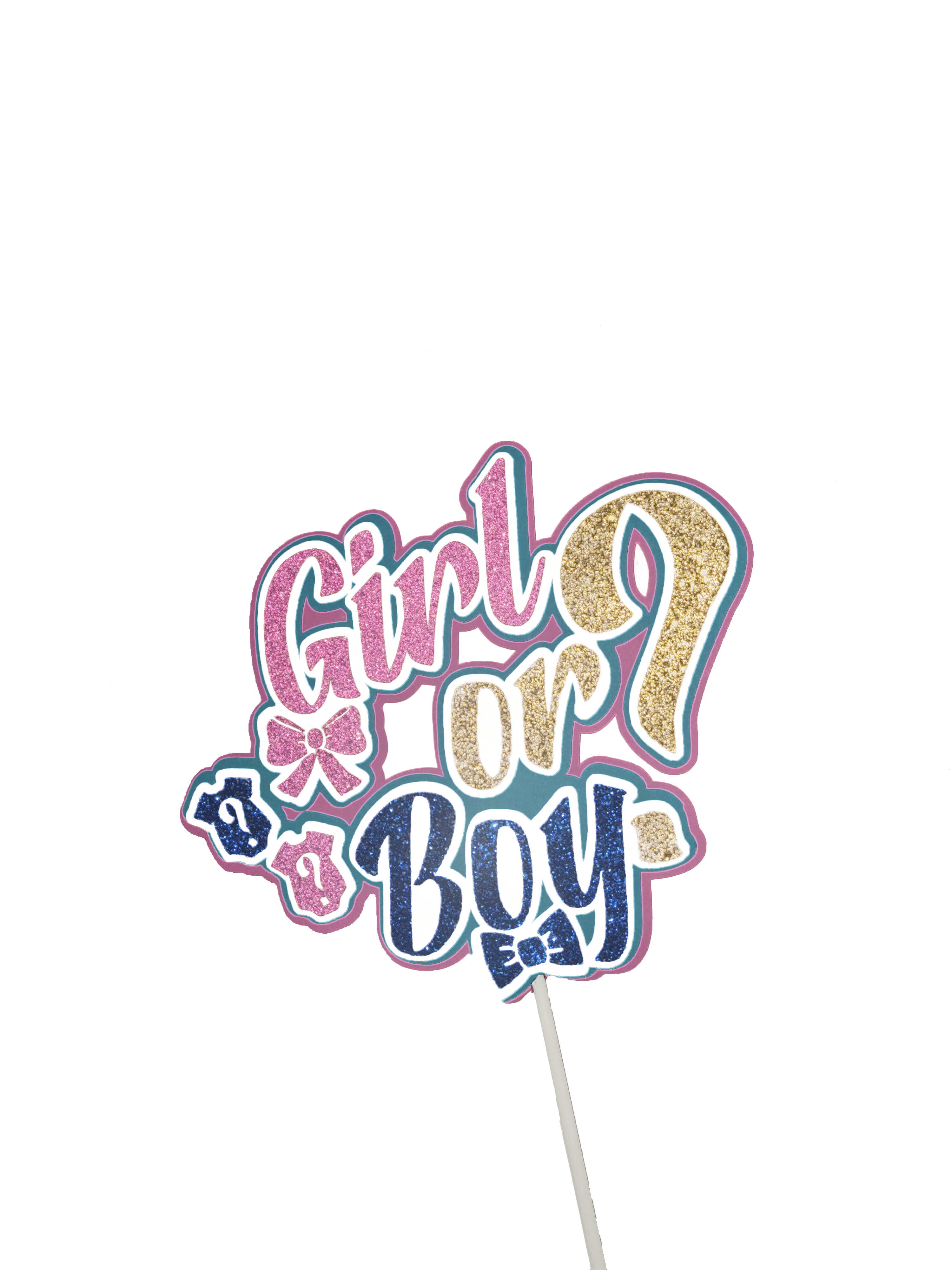 3D Gender Reveal Boy or Girl Cake Topper