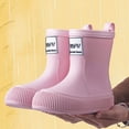 thumbnail image 4 of Povozer Toddler Rain Boots for Girls Boys, Kids Toddler Rubber Rain Boots(Pink,1.5 Big Kid), 4 of 6