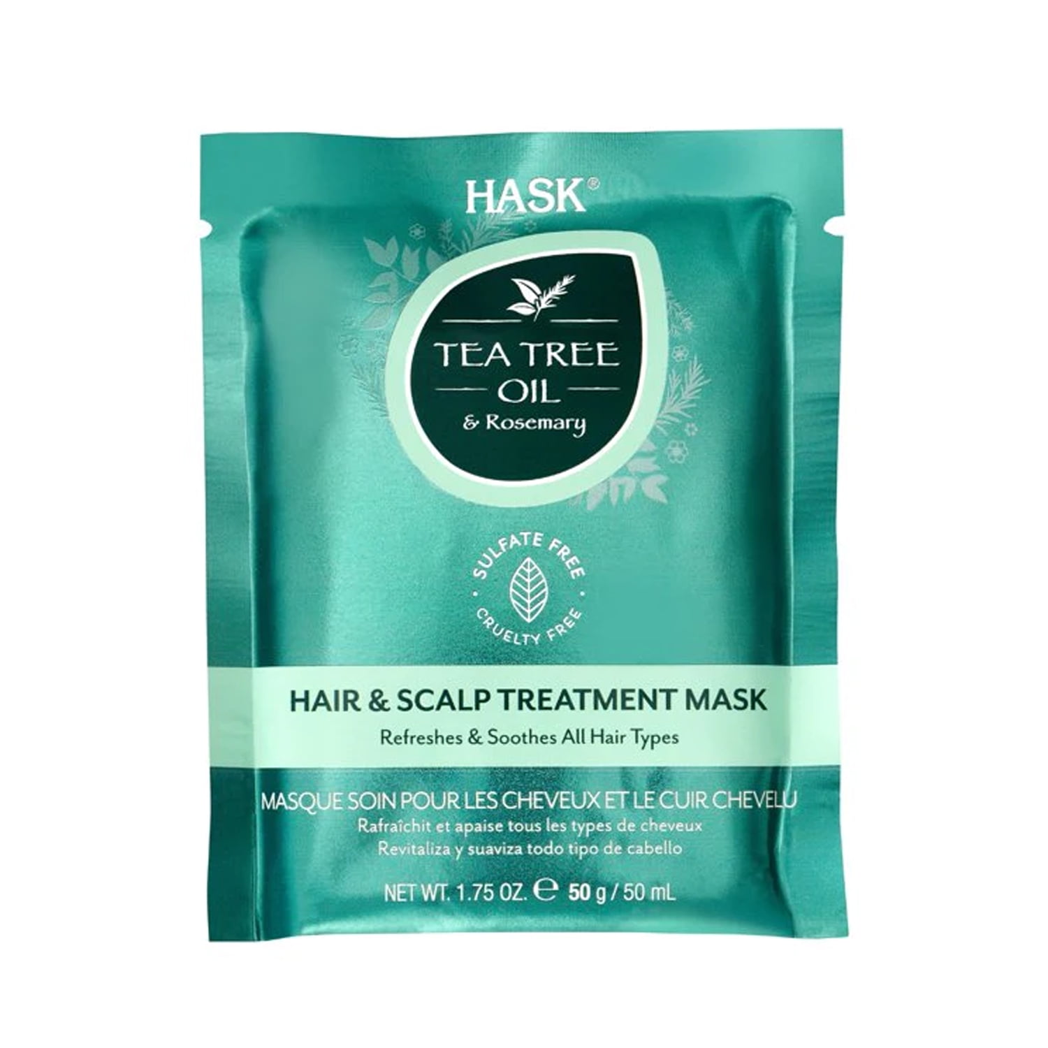 HASK Tea Tree Oil & Rosemary Hair & Scalp Treatment Mask, 1.75 Oz,24