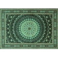 thumbnail image 1 of Ahgly Company Machine Washable Indoor Rectangle Persian Turquoise Blue Traditional Area Rugs, 5' x 8', 1 of 4