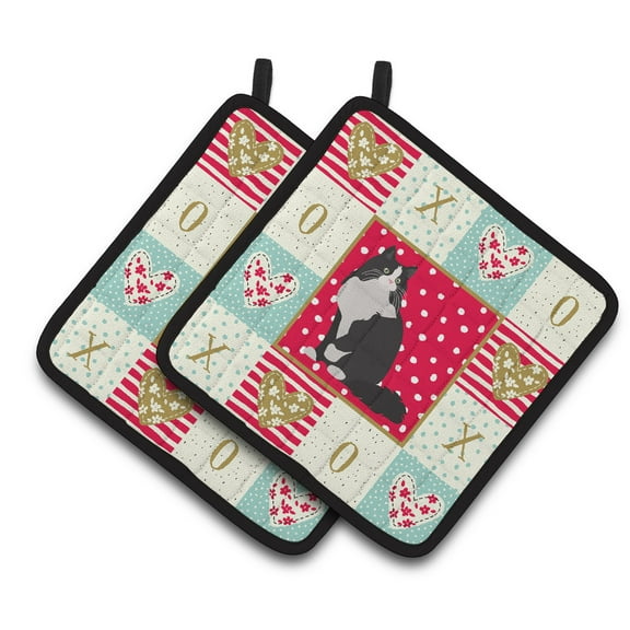 Ragamuffin Cat Love Pair of Pot Holders