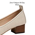 thumbnail image 3 of CHICVOMEY Women's Crocodile Embossed Square Toe Pumps Comfortable Mid Chunky Block Heel Slip On Dress Shoes Elegant Casual Office Business Formal Party Daily Wear Ladies Heeled Shoes, 3 of 9