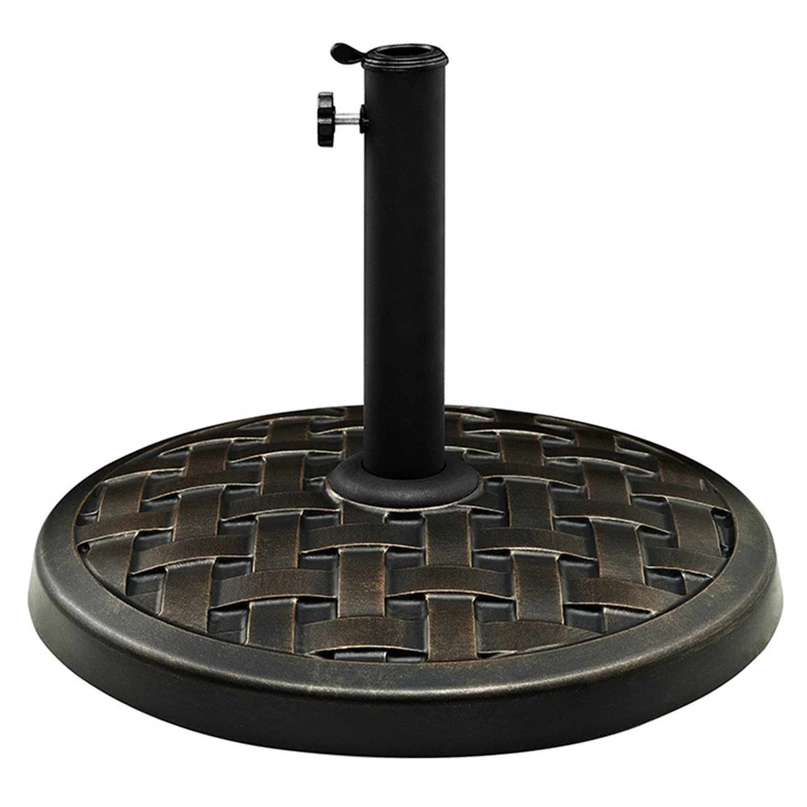 Walker Edison Round Rust Resistant Polyresin Patio Umbrella Base