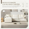 thumbnail image 6 of Merax Modern L Shaped Cloud Couch Set with Double Cushions, 4 Seat Sectional Sofa Sleeper Bed with Movable Ottoman & 2 Pillows, Chenille Modular Sectional Sofa with Deep and Wide Seat, 6 of 6