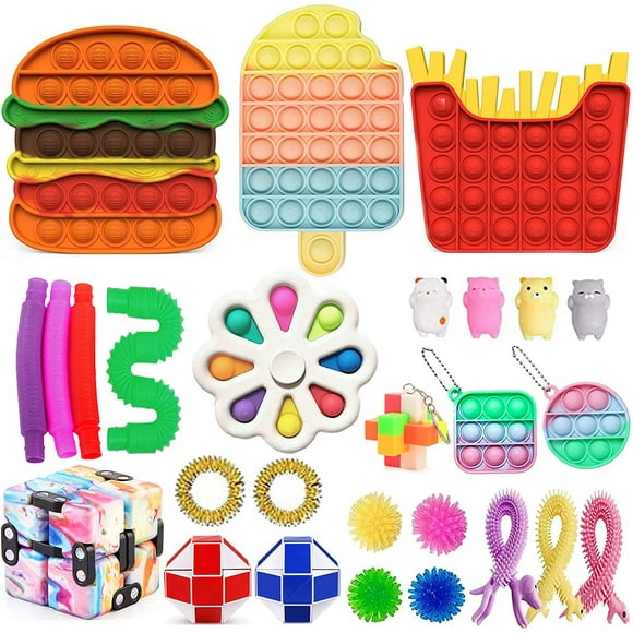 Fidget TIK Tok Fidget Toys Pack Sensory Fidget Toys Push Bubble Pop Toy Stress Anxiety Relief Toys Set (FG-2)